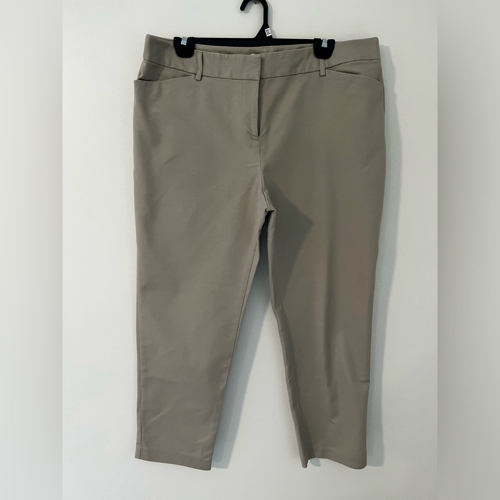 Liz Claiborne Women's Ankle Cropped Pants in Taupe